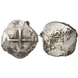 Lima, Peru, cob 2 reales, 1734N.
