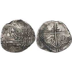 Potosi, Bolivia, cob 8 reales, Philip III, assayer Q.