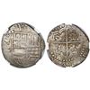 Image 1 : Potosi, Bolivia, cob 8 reales, (16)21(?)T, mintmark backwards P over P, quadrants of cross transpose
