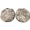 Image 1 : Potosi, Bolivia, cob 8 reales, Philip IV, assayer P (mid-1620s), quadrants of cross transposed.