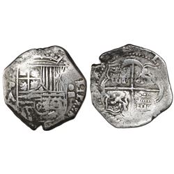 Potosi, Bolivia, cob 4 reales, Philip II, assayer A.