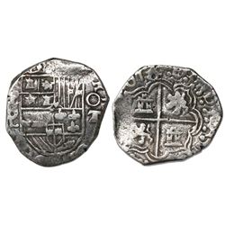 Potosi, Bolivia, cob 2 reales, 1618T+PAL (large), very rare.