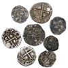 Image 2 : Lot of eight Potosi, Bolivia, cob 1/2R of Philip II and III, assayers B, R, Q and no assayer.