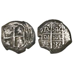 Potosi, Bolivia, cob 4 reales, 1736E.