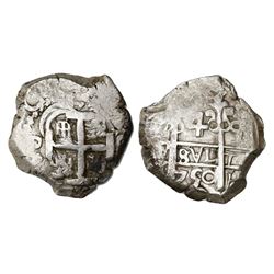 Potosi, Bolivia, cob 4 reales, 1750q.