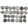 Image 1 : Near-complete date-run of 13 Potosi, Bolivia, cob 2 reales of Philip IV, assayer E, as follows: 1653