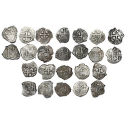 Lot of twelve Potosi, Bolivia, cob 2 reales of Philip V (pre-Louis I), assayer Y, all dated, as foll