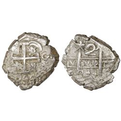 Potosi, Bolivia, cob 2 reales, 1744C.