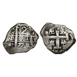Potosi, Bolivia, cob 2 reales, 1770/69V-Y, rare.