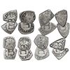 Image 1 : Lot of eight Guatemala cob 1R, assayer J (where visible), dated 1736 (2), 1738, 1741, 1742, 174(?), 