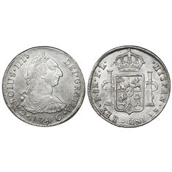 Potosi, Bolivia, bust 8 reales, Charles III, 1786PR.