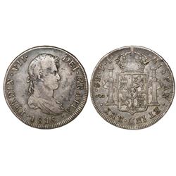 Santiago, Chile, bust 8 reales, Ferdinand VII, 1815FJ.