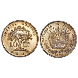 Costa Rica, 10 centavos, 1870GW.