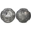 Image 1 : San Salvador, El Salvador, 2 reales, 1833L, with unidentified "leaf" countermark, encapsulated NGC F