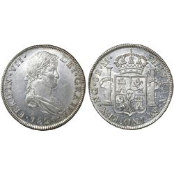 Guatemala, bust 8 reales, Ferdinand VII, 1821M.