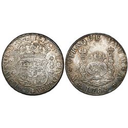 Mexico City, Mexico, pillar 8 reales, Charles III, 1763/2MF.