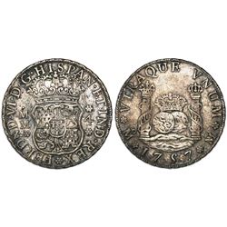 Mexico City, Mexico, pillar 4 reales, Ferdinand VI, 1757MM.
