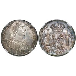 Mexico City, Mexico, bust 8 reales, Ferdinand VII transitional ("armored" bust), 1808TH, encapsulate