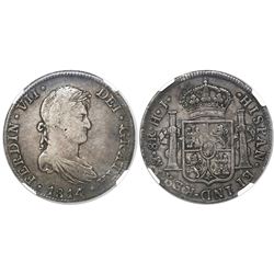 Mexico City, Mexico, bust 8 reales, Ferdinand VII, 1814/3HJ (very rare assayer), encapsulated NGC VF