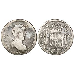 Durango, Mexico, bust 8 reales, Ferdinand VII, 1822CG.