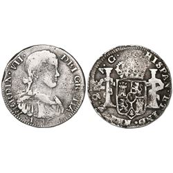 Zacatecas, Mexico, 2 reales, Ferdinand VII, 1816AG, ex-Pullin.