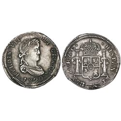 Zacatecas, Mexico, 2 reales, Ferdinand VII, 1820AG.