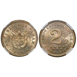 Panama, copper-nickel 2-1/2 centesimos, 1916, encapsulated NGC MS 63, ex-Richard Stuart (stated insi