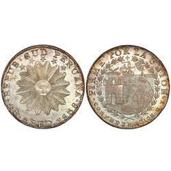 Arequipa, Peru, 4 reales, 1838MV, encapsulated NGC MS 64.