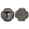 Image 1 : Trinidad, 1 bitt (moco), center cut of a Spanish colonial bust 8 reales stamped with T (1811), encap