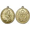 Image 1 : Ayacucho, Peru, oval gold-plated bronze military decoration, Bolivar, 1824 (struck in 1825).