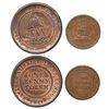 Image 1 : Lot of two Bristol, England (Great Britain), copper tokens (penny and farthing), Patent Sheathing Na