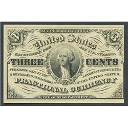 USA (Washington, D.C.), Treasury Department, 3-cent fractional note, 3-3-1863.