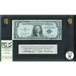 USA, 1 dollar, series 1935E*, salvaged from the Andrea Doria (1956), certified PCGS Grade A.