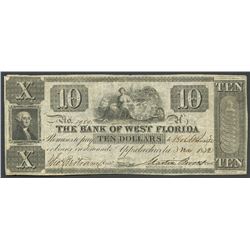 Appalachicola, Florida, Bank of West Florida, 10 dollars, 3-11-1832.
