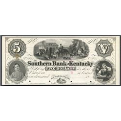 Russellville, Kentucky, Southern Bank of Kentucky, 5 dollars front proof, ND (18XX), no overprint.