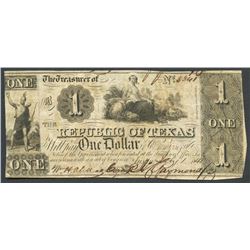Austin, Texas, Republic of Texas, 1 dollar, 1-7-1841.