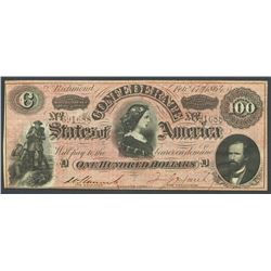 Richmond, CSA, 100 dollars, 17-2-1864, Havana counterfeit.