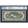 Image 1 : San Salvador, El Salvador, Banco Central de Reserva, 10 colones, 31-8-1934, series A, certified WBG