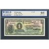 Image 1 : San Salvador, El Salvador, Banco Central de Reserva, 1 colon, 6-11-1952, series VA, certified WBG UN