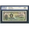 Image 1 : San Salvador, El Salvador, Banco Central de Reserva, 1 colon, 17-3-1954, series QA, certified WBG UN