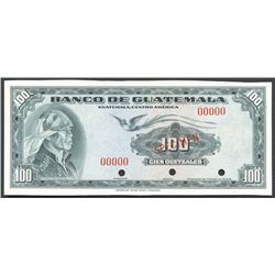 Guatemala City, Guatemala, Banco de Guatemala, 100 quetzales specimen, no date (1948), ex-ABNCo.