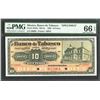 Image 1 : San Juan Bautista, Tabasco, Mexico, Banco de Tabasco, 10 pesos specimen, 1903, certified PMG Gem UNC