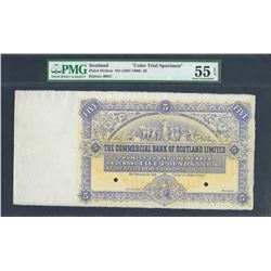 Edinburgh, Scotland, Commercial Bank of Scotland Limited, 5 pounds sterling color trial specimen, ND