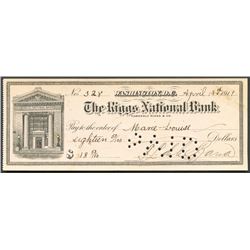 Washington, D.C., USA, Riggs National Bank check for $18.50, signed by Francisco Leon de la Barra, c