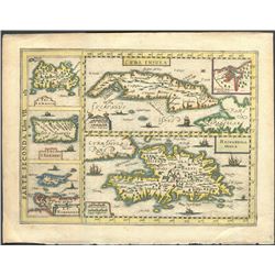 Italian copperplate-engraved map of Cuba, Hispaniola, Jamaica, Puerto Rico, and Margarita by Gregori