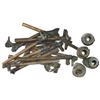 Image 1 : Lot of sixteen copper cannon fuses, one copper firing cap and four brass Armstrong base-fuse parts, 