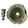 Image 1 : Spanish colonial copper candlestick holder, 1600s, base and upright separated.