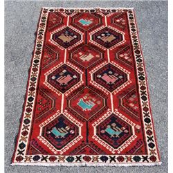 STUNNING GEOMETRIC MEDALLION DESIGN PERSIAN HAMEDAN 3.10 X 7.3