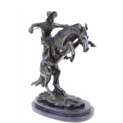 Wild American Classic West Cowboy Sculpture on marble base