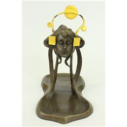 Candy Dish Bronze Figural Sculpture